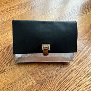 Proenza Schouler Clutch Bag in black and silver - vintage and collectibles